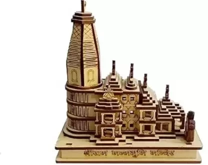 Ram Mandir Ayodhya 3D Model Wooden Temple with Light