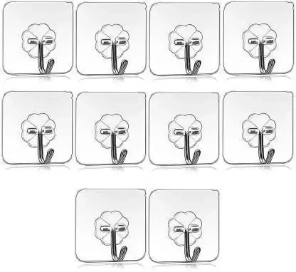 self adhesive wall hanger 10pieces transparent hooks heavy duty for 10 Hook 10